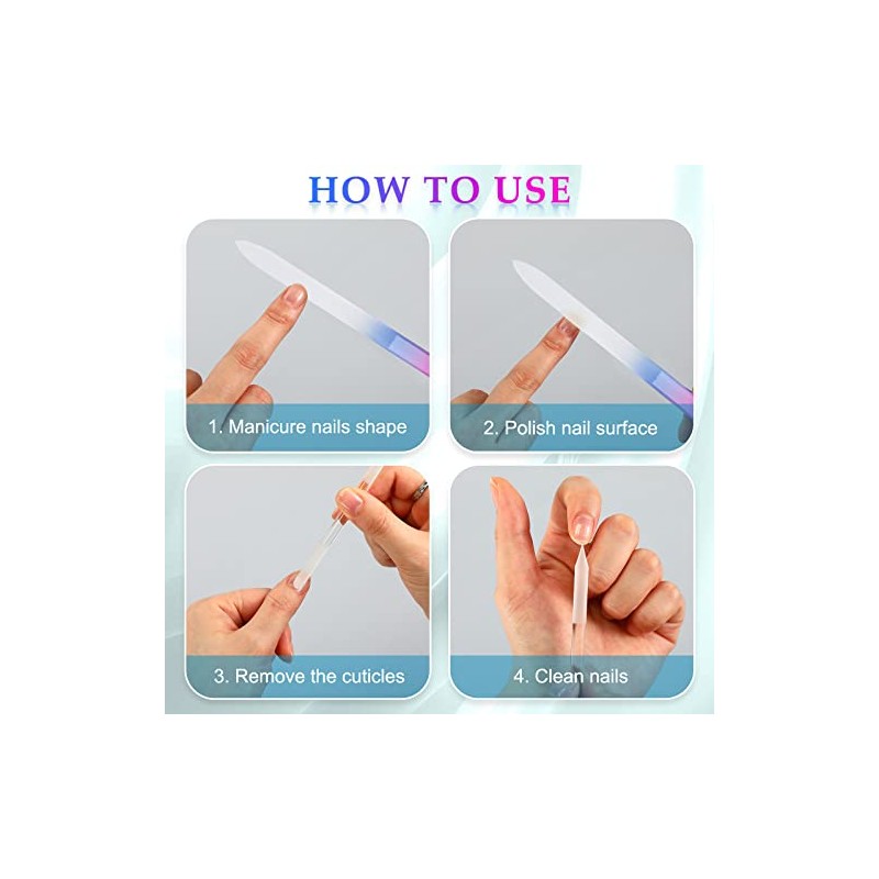El juego de 6 limas de uñas de cristal y