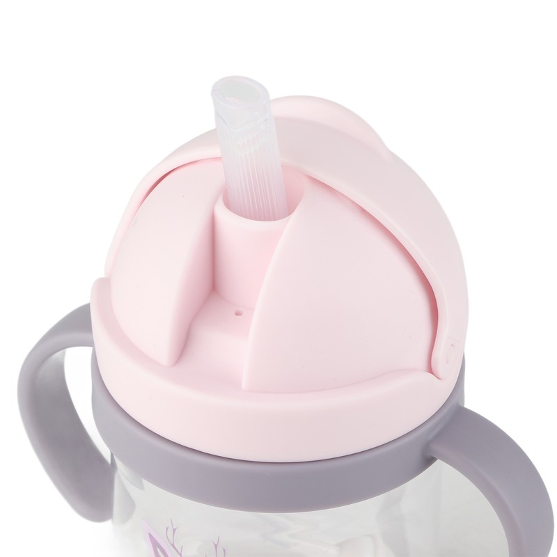 250ml Straw Cup Leak Proof Soft Spout Lovely Pattern Easy