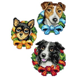 Counted Cross Stitch Kit on Plastic Canvas with Christmas animals. 3 Splendid Scenes Different Dimensions 158CS. Wonderful for Embroidery & Craft Amateurs
