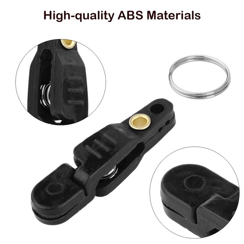 SAUYRASY 10Pcs Black Heavy Tension Snap Release Clips for Kites
