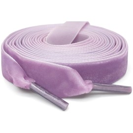 WEGOODZF Flat Wide Velvet Shoelaces: 2 Pairs 1.6CM Single Side Purple Velvet Laces for Women 79 Inch