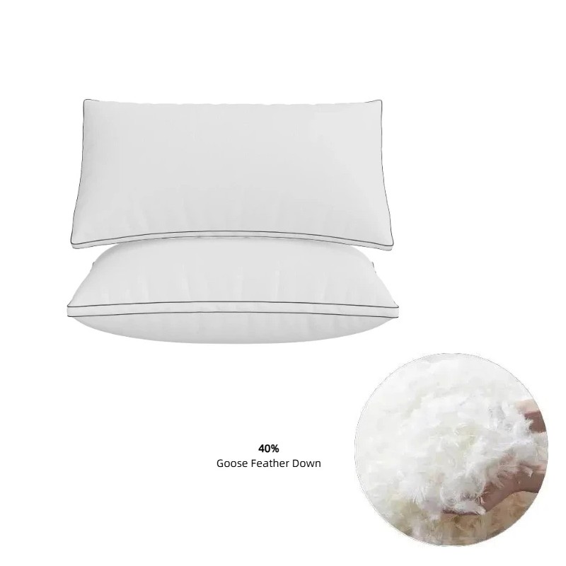 Overseas Stock Different Size Sleeping Pillow 40% White Goose Feather