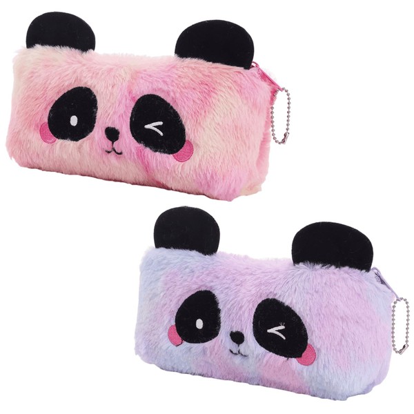 BetterJonny Set of 2 Plush Pencil Cases, Cute Rainbow and