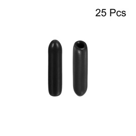uxcell 25pcs Rubber End Caps 1/8"(3mm) ID Vinyl Round End Cap Cover Screw Thread Protectors Black