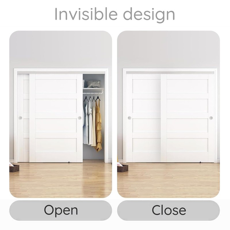 HOWHY Slow Close Barn Door Slide Hardware and Track Set,