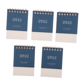 Operitacx 5 Stück 2022 Tischkalender 2022 tischkalender basteln schreibtischkalender stehender Flip-Desktop-Kalender inspirierender blätterkalender Heimkalender Dekorkalender Papier Navy