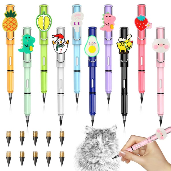 XIMEY Inkless Pencil, Pack of 10 Eternal Pencil with Eraser,