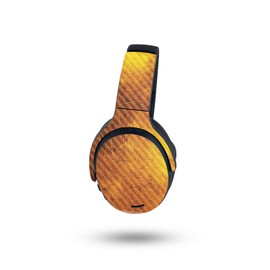 MightySkins Carbon Fiber Skin Compatible with Skullcandy Crusher ANC 2 - Textured Gold | Protective, Durable Textured Carbon Fiber Finish | Easy to Apply