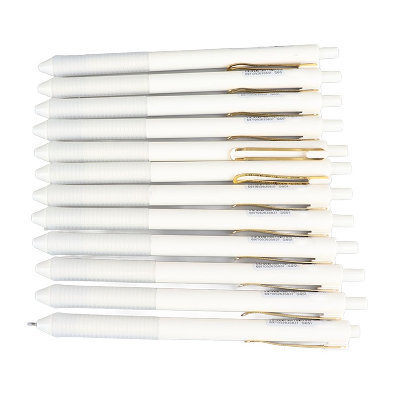 12pcs Press Gel Pen 0.38MM Black Ink Fine Point Pen