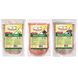 Natural Hair Care Powder (300 Grams) Each Pack 100 gm (3.52 OZ) - Complete Hair Care Combo Pack of 3(Amla, Aritha,Shikakai) (Only For External Use Only(