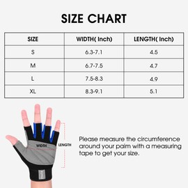 FitsT4 Unisex 3/4 Finger Surfing Gloves for Water Ski, Wetsuit, Canoeing, Kiteboarding, Sailing, Jet Skiing and Stand-UP Paddle Boarding Adjustable Wrist Cinch, Comfortable Fit,blue,S