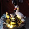 Animal Garden Statue Cute LED Duck Water Fountain Statue Home