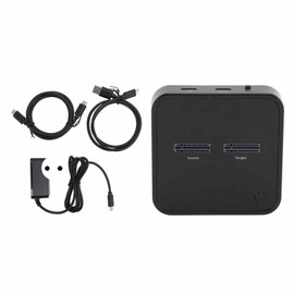 M.2 NVMe Duplicator Dual Bay 10Gbps Offline Clone USB C M.2 NVMe SSD Docking Station for NVMe PCIe 2242 2260 100‑240V EU Plug
