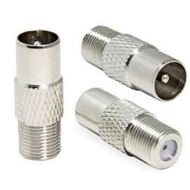 HiAoey 3 Pcs F Female to PAL Male 9.5mm TV Satellite Antenna Coax Adapter, Socket F-Connectors Adaptor Satellite to RF Coax Aerial Male Adapter Converter Brand