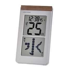 ADESSO HM-301 Daily Radio Clock Digital Display Mega-Day Date Display Silver