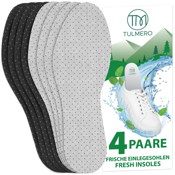 TULMERO Insoles - 4 Pairs of Activated Carbon Shoe Insoles,