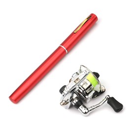 Lixada Fishing Rod Reel Combo Mini Pin Fishing Rod Set Telescopic Fishing Rod Spinning Reel Combo Kit (Red, 1.4m)