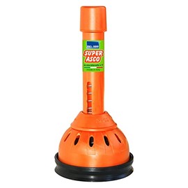 Super ASCO Plunger, Spring Sink Drainer, Double Action: Suction and Compression, Spring Plunger with Durable PVC Handle, Colour: Orange, Indestructible Plunger, Art. 101