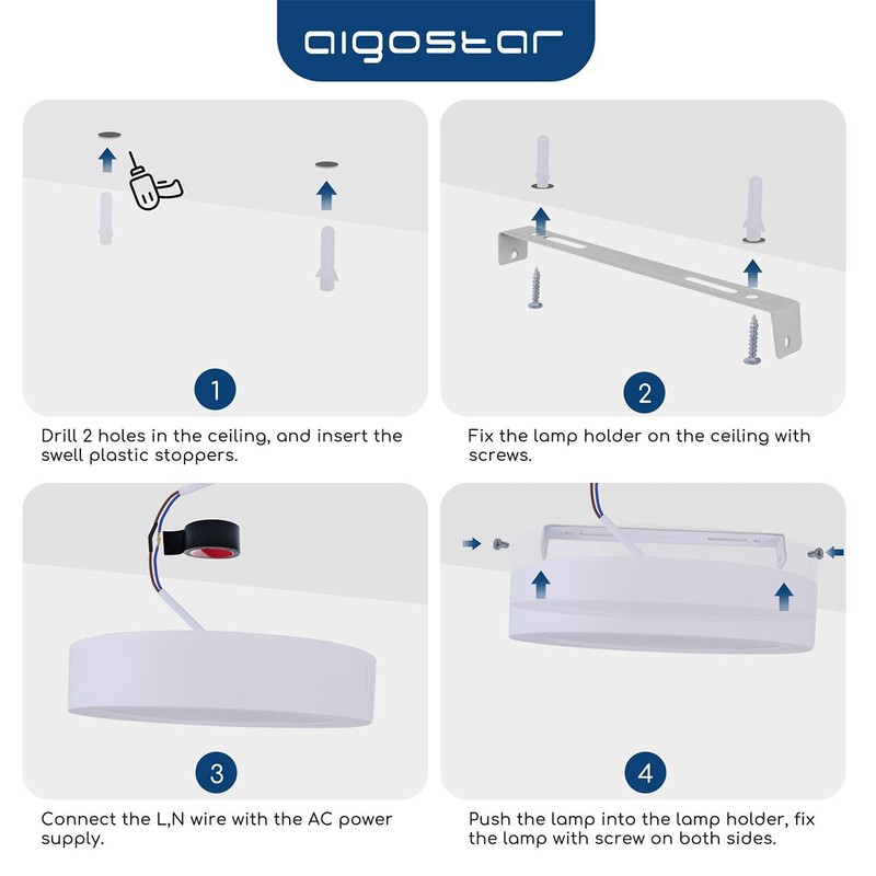 Aigostar LED Ceiling Light 12 W Ceiling Light 4000 K