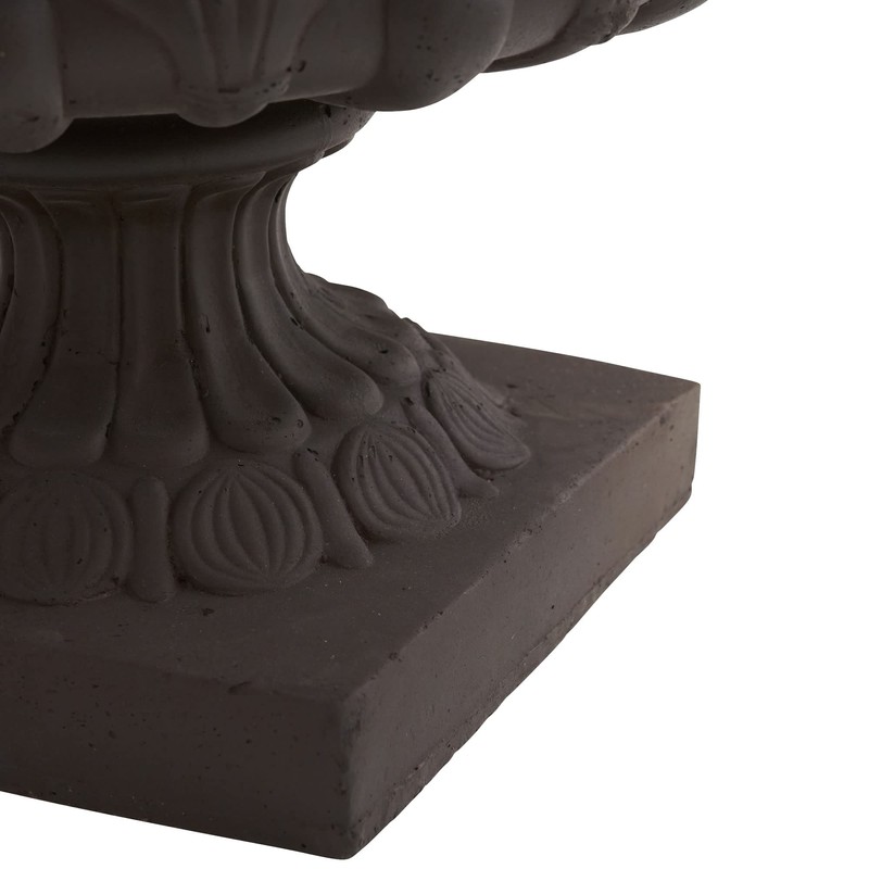 Nearly Natural 12.5in. H Iron-finish Decorative Urn (Indoor/Outdoor) Containers Gray