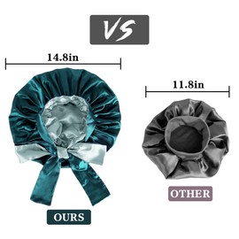LADES Satin Bonnet for Sleeping, Silk Bonnet Hair Wrap Bonnet for Sleeping Women Double Layer Large with Tie Band Night Cap Gifts