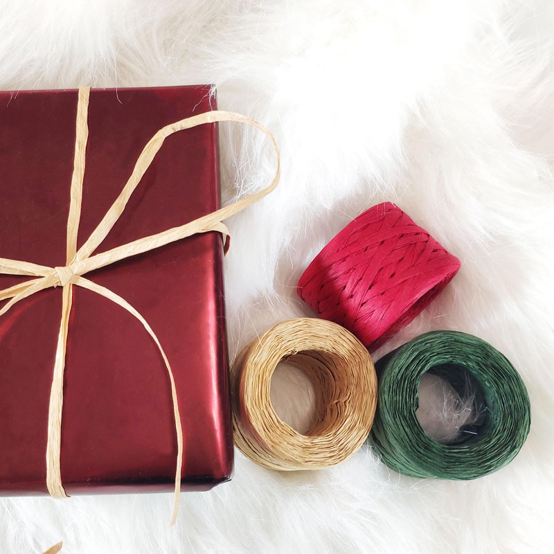 CREATRILL 3 Rolls Red Green Kraft 1/4" by 492 Feet