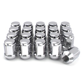 White Knight M12x1.50 Solid Piece Bulge Acorn Lug Nuts (NO Cap) for Select Aftermarket & Factory Wheels, EZ to Install, Durable Carbon Steel, Stylish Triple Layer Chrome Finish - 1907S-20AM (20 Pack)