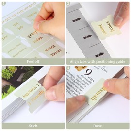 ERENOU-Bible Tabs for Women and Men-Gold Foil Embossed Lettering Bible Tabs,75 Bible Index Book Tabs,Easy to Read and Apply Bible Tabs,Bible Study for Women (Gold-Embossed Dark Green)