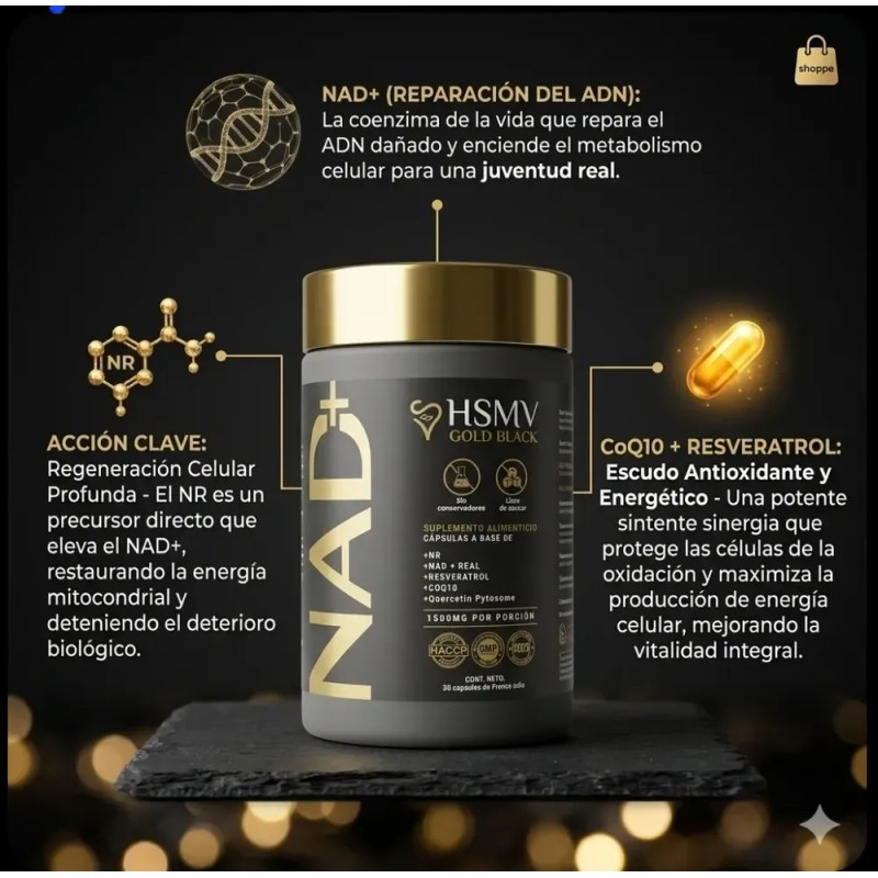 Nad+ Plus Real & Nr 1500mg - Resveratrol + Coq10