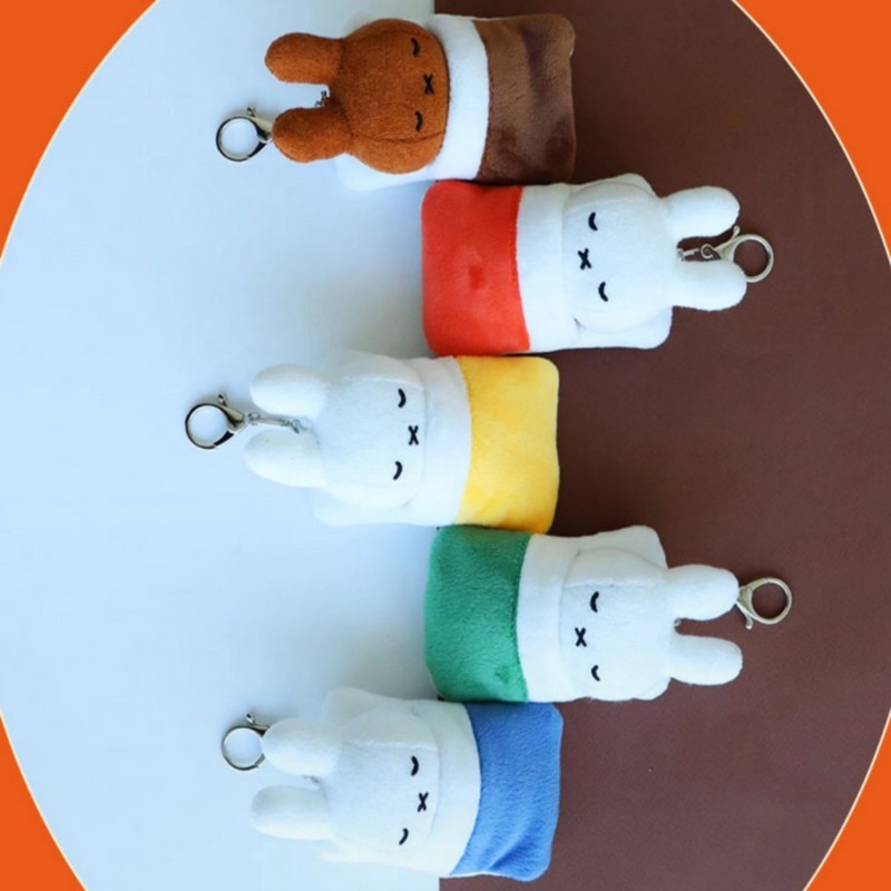 Miffy doll key ring blanket covered bag ring cute sleeping
