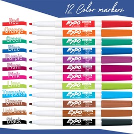 Dry Erase Markers 12 Colors Dry Erase Markers Fine Tip, Whiteboard Markers, and a Marker Holder