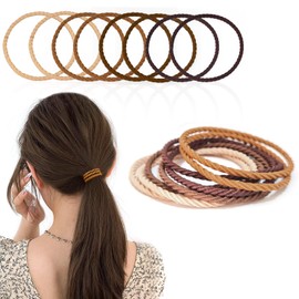 Fuyunohi Hair Rubber Set of 8, Hair Clips, Thin, Non-marking Hair Elastic, Adult, Stylish, Stretchable, Colorful, Women's Men's, Fashion Accessory