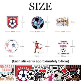 50PCS Football Stickers Stationery Stickers DIY Decoration Supplies Waterproof Football Game Decals for Laptop Luggage Helmet Car Motorcycle Football Team Fans Party Decals Christmas Decoration