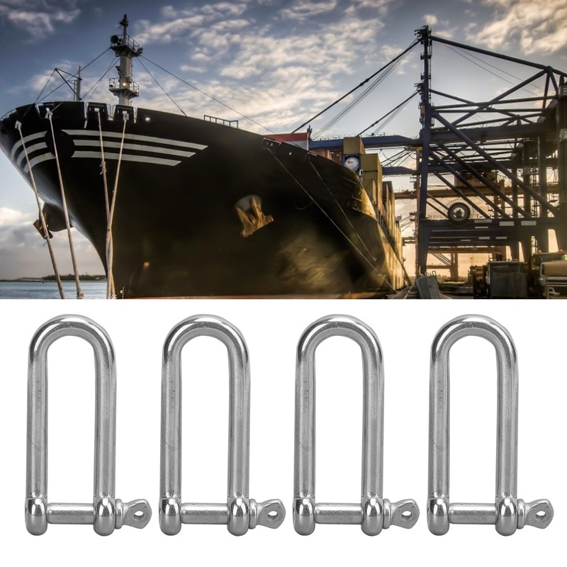 4pcs Stainless Steel U Type Shackle Lengthen U Sling Screws