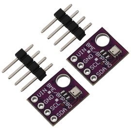Heevhas BME280 5V GY-BME280-5V Temperature and Humidity Sensor Atmosphere Pressure Sensor Module Breakout Board High Precision Digital Sensor Module IIC I2C SPI Interface DC 1.8-5V (Pack of 2)
