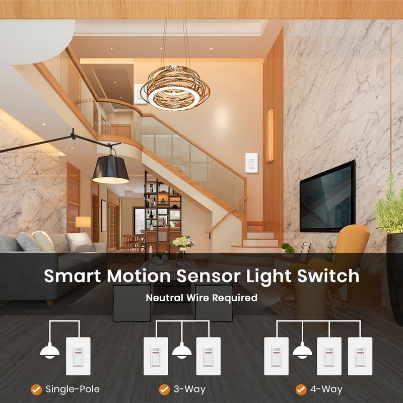 Milfra Smart Motion Sensor Light Switch,Motion Sensor Light Switch Works