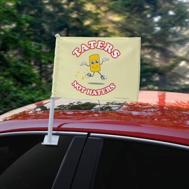 GRAPHICS & MORE Taters Not Haters Tots Funny Humor Car Truck Flag with Window Clip On Pole Holder