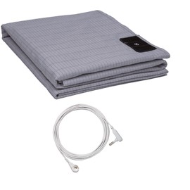 NIULAFR 1Pc Grounding Sheets with 5% Silver Fiber, Grounding Flat Sheet with 15ft Grounded Cord, Earth Sheet Keep Good Sleep Relieve Stress (35in * 90in)