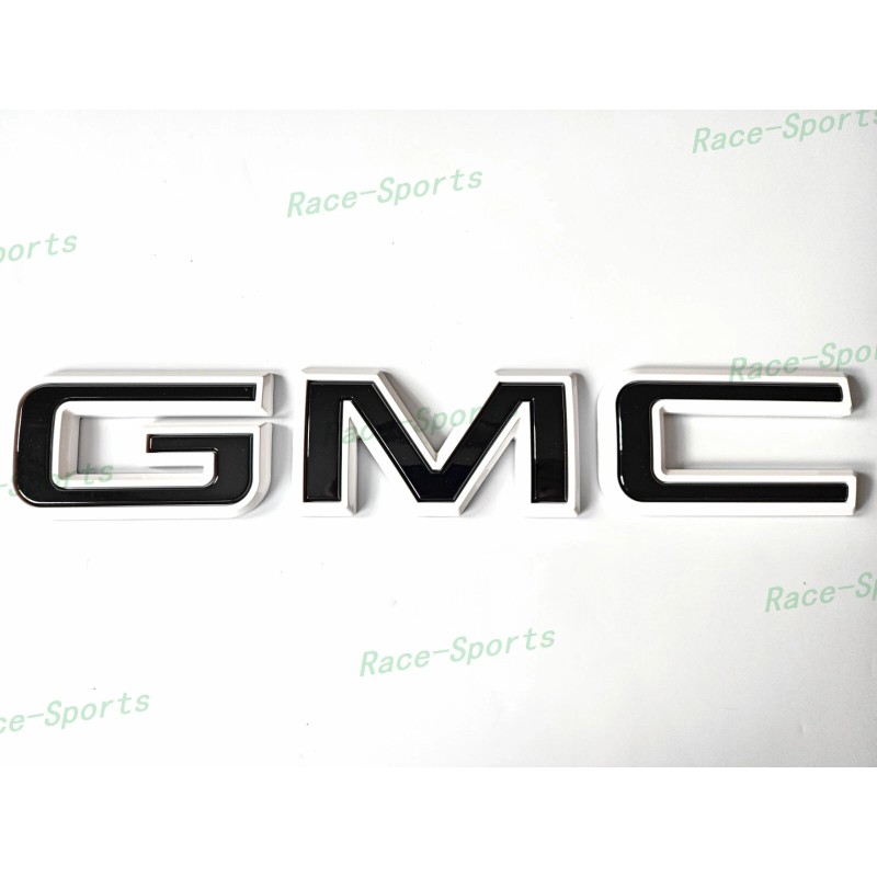 Auto GMC 2PCS Set Front Rear White Black GMC Emblem