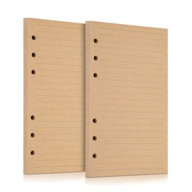 SaveSooo 6 Hole Notebook, Refill, A6, Loose Leaf Planner, Replacement, Loose Leaf Notebook, Memo, Set of 80 (Hatron Paper, Horizontal Ruled)