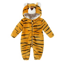Animal Costume for Baby - Cartoon Tiger Costume Onesie - Soft Leopard Costume for Kids 2-12 Months, Creative Wearable Animal Onesie