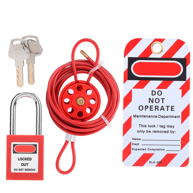 Cable Lock Kit Adjustable Insulation Universal for Valve Red Energy