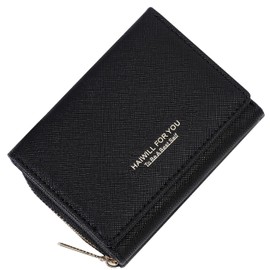 HAIWILL Mini Purse Women's Leather Small Purse Women's Large Capacity Purse Women's Small Purse Women's Purses Many Compartments Large, X Black, Classic