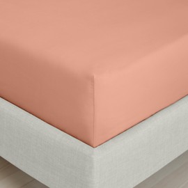 Bianca 200 Thread Count Cotton Percale Extra Deep Double Fitted Sheet Clay