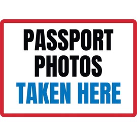 DAOLEG Passport Photos Taken Here Funny Tin Sign Bar Pub Garage Diner Cafe Home Wall Decor Art 8" x 12"