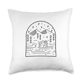 Puristic Winter Nature Designs Cozy Winter Days Landscape Snow Cozy Winter Days Throw Pillow, 18x18, Multicolor