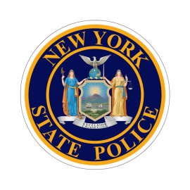 Seal of the New York State Police - STICKER Vinyl Kiss-Cut Decal - 6" × 6", White