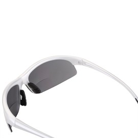 Mass Vision 2 Pair of Bifocal Sport Wrap Reading Sunglasses, Outdoor Sun Readers for Men and Women (Silver/Tortoise, 1.25, multiplier_x)