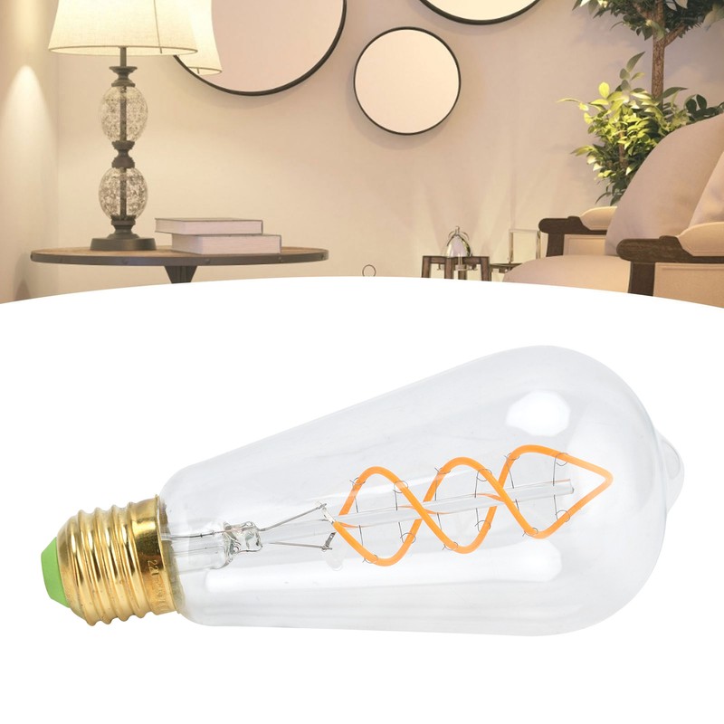 ST64 Bulb Double Spiral E27 4W Dimmable Light Bulb for