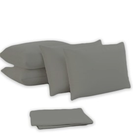Pillowcases - 4 Pack Housewife Pillowcase Set | Envelope Closure | Ultra Soft Easy Care 100% Egyptian Cotton Plain Pillow Case Cover For Bedroom - 50 X75cm (Charcoal)